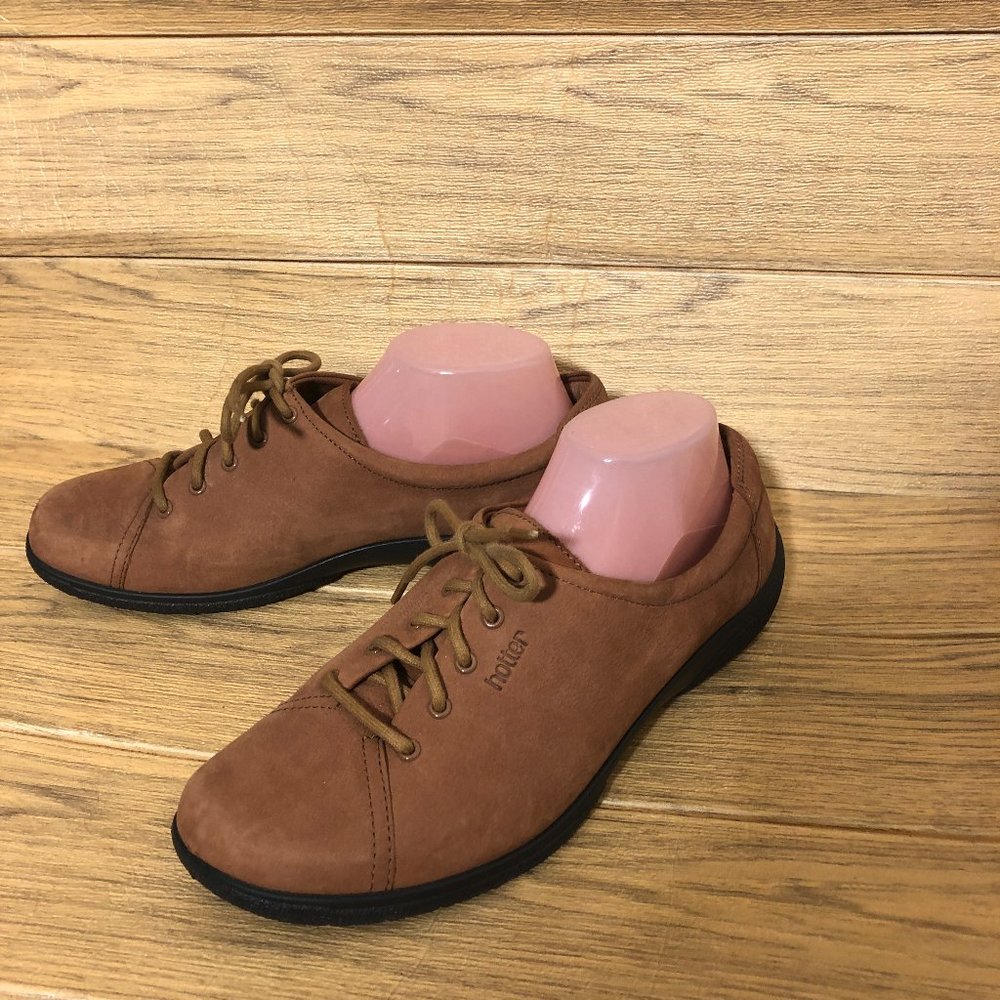 Hotter 'Dew' brown suede lace up comfort shoes, 11